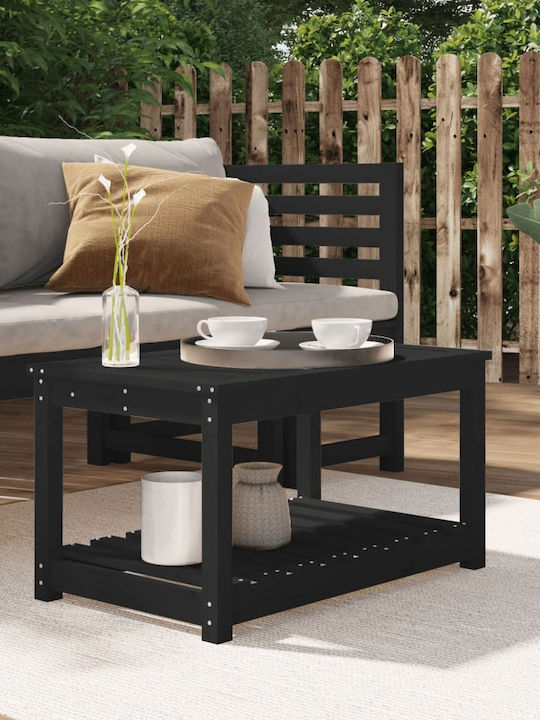 Wooden Masa Masa de lounge pentru spații exterioare mici Negru 82.5x50.5x45buc