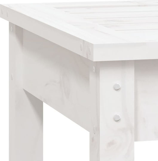 Sitting Room Outdoor Free Standing Wood Table White 50x44x45cm