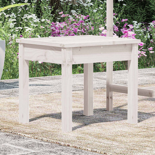 Sitting Room Outdoor Free Standing Wood Table White 50x44x45cm