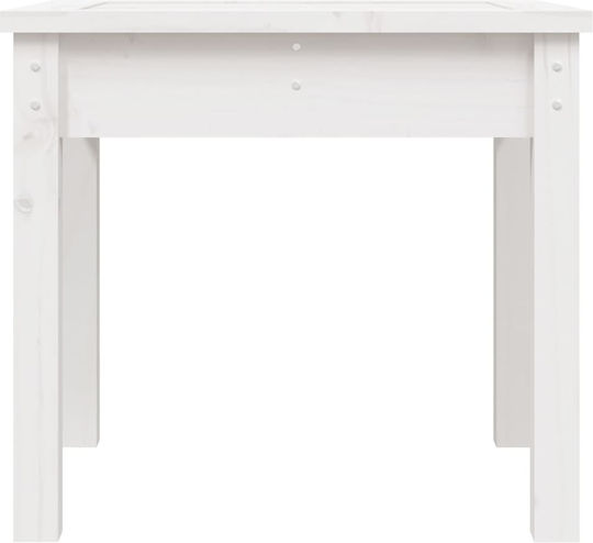 Sitting Room Outdoor Free Standing Wood Table White 50x44x45cm