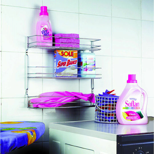 Metaltex 16-364633 Wall Mounted Bathroom Shelf Metallic with 3 Shelves 36x8x32cm Silver