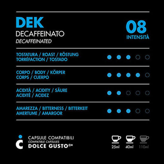 IL Caffe Italiano Capsules Espresso Dek Decaffeine Compatible with Machine Dolce Gusto 16caps,tobolek