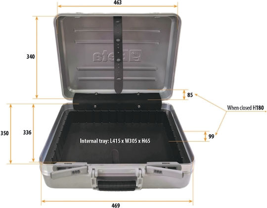 Beta 2033L/VV Tool Case Aluminum Dimensions: W47xD37.3xH20.3cm