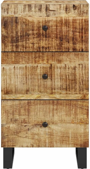 Chest of Drawers of Solid Wood with 3 Drawers 40x33.5x75cm