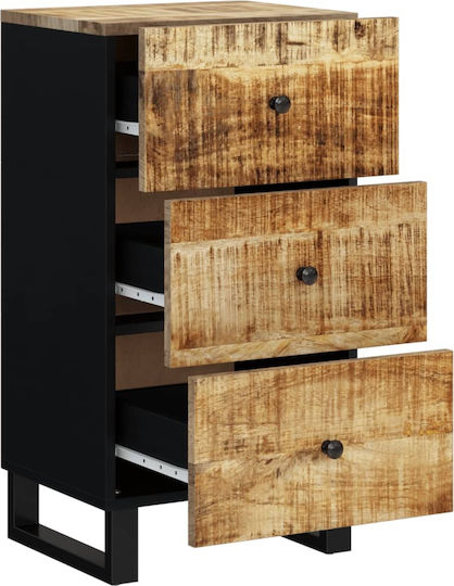 Chest of Drawers of Solid Wood with 3 Drawers 40x33.5x75cm