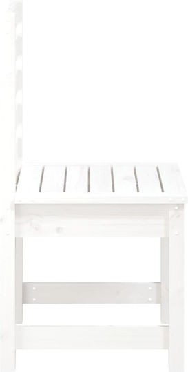 Outdoor-Stuhl Hölzernes Weiß 2Stück 40.5x48x91.5εκ.