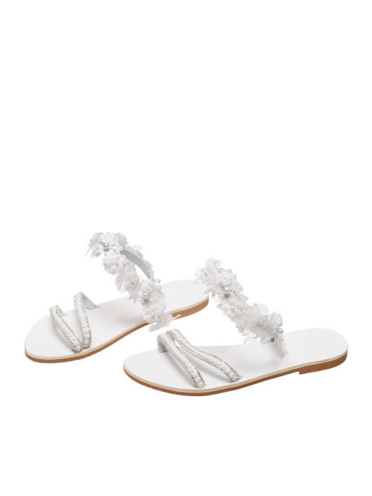 Sandale Casual Damă Din Piele Albe