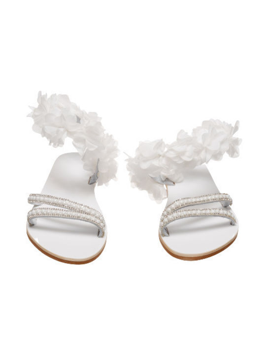 Handmade wedding sandals with pearls, rhinestones and flowers, Sandals Erato
