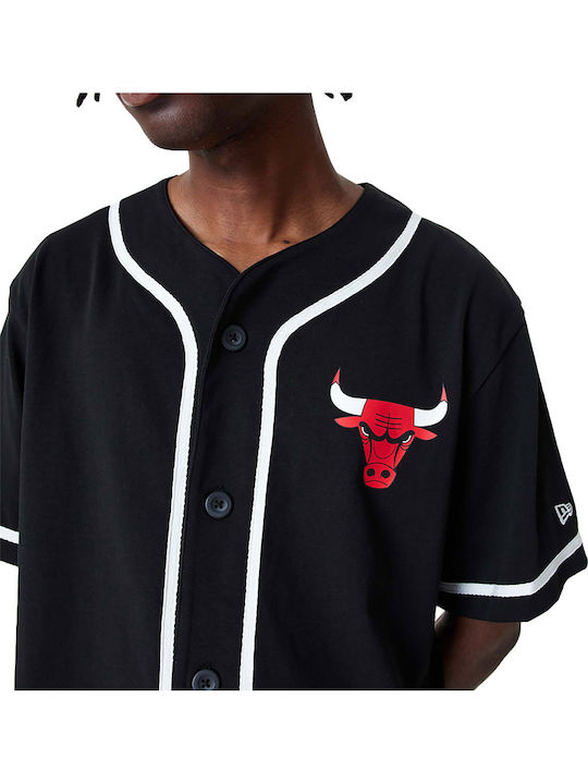 Chicago Bulls Κοντομάνικο Βαμβακερό Πουκάμισο σε Κανονική Γραμμή Μαύρο