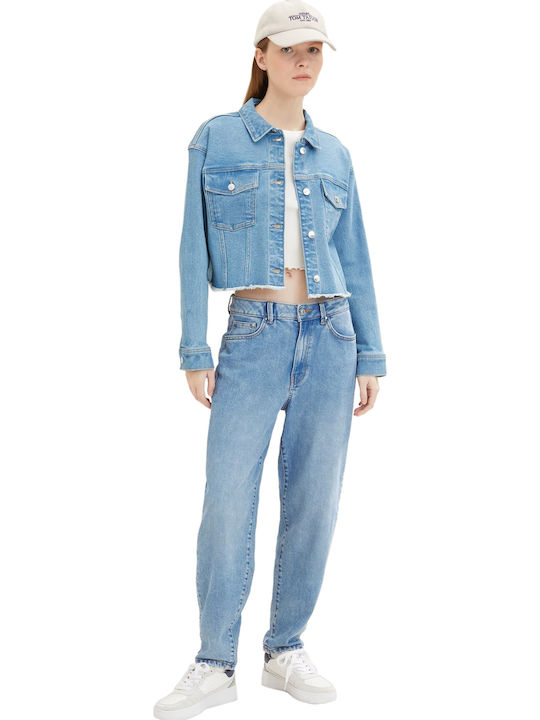 Κοντό Γυναικείο Τζιν Μπουφάν Light Stone Bright Blue Denim