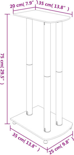 vidaXL Speaker Stands in Black Color