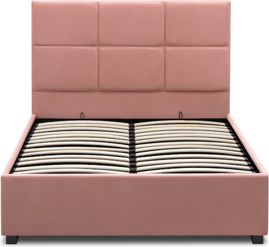 Kingston Pat Semi-dublu Roz cu Spațiu de Stocare & Lamele pentru Saltea 120x200cm