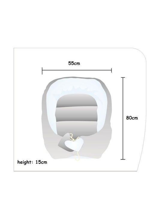 Interbaby Βρεφικό Μαξιλάρι Φωλιά Nest Stars Γκρι 50x86εκ.
