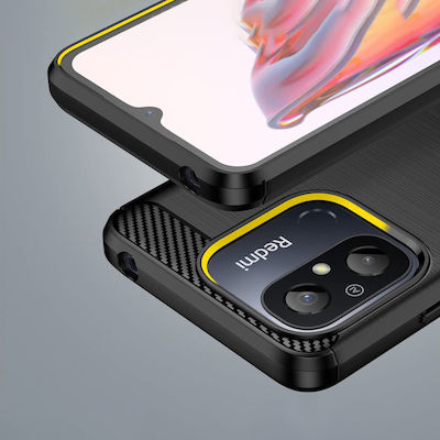 Hurtel Carbon Back Cover Σιλικόνης Μαύρο (Redmi 12C)