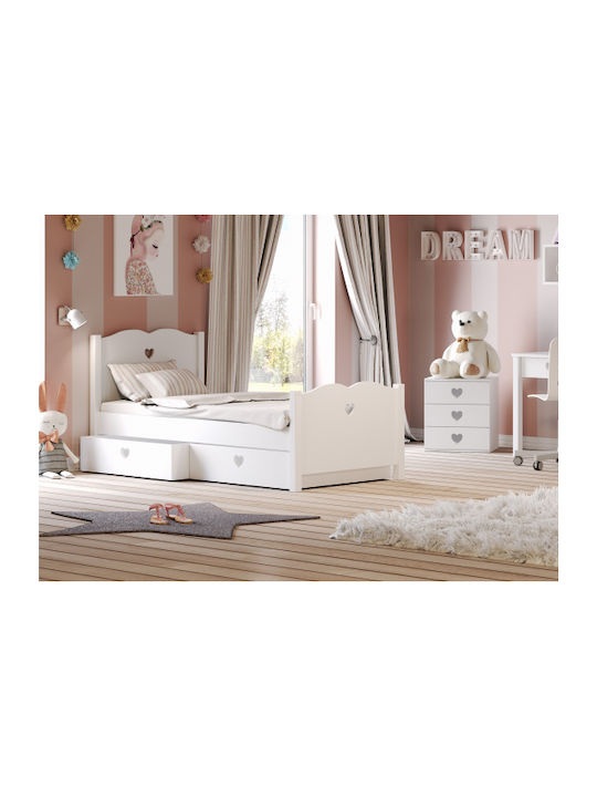 Wooden Kids Bedside Table Feel White 50x50x45cm