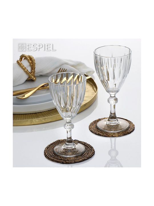 Espiel Rund Untersetzer Kunststoff Gold 10cm 1Stück