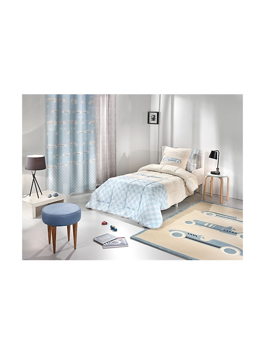 Saint Clair Race Kids Duvet Cover Single Cotton Light Blue 160x220cm