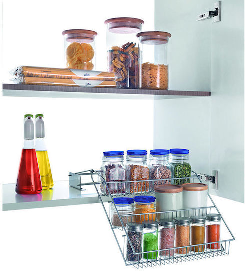 Metaltex Metallic Tabletop Spice Rack Organizer Up Down White