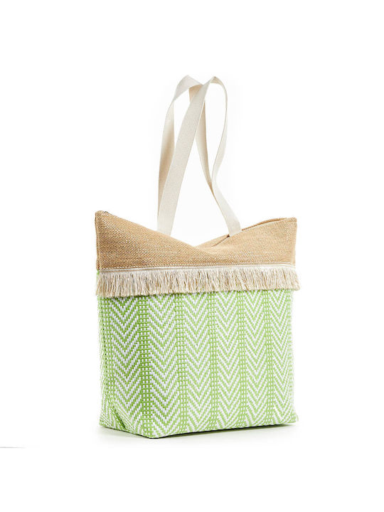 Verde Straw Beach Bag Green