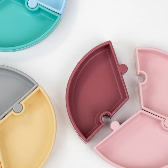 Minikoioi Παιδικό Πιάτο Φαγητού Puzzle Bubble Beige/Grey