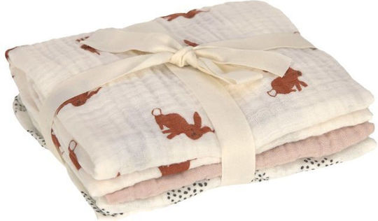 Laessig Little Forest Rabbit Pânze de Înfășat Roz 60x60εκ. 3buc