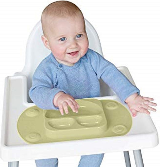 EasyTots Feeding Set made of Silicone with Non-Slip Base Gray 2pcs for 6+ months