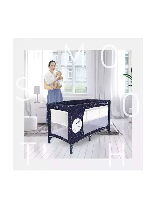 Asalvo Smooth Παρκοκρέβατο 2 Επιπέδων με Στρώμα Navy Μπλε 65x125cm