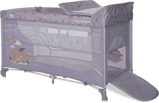 Lorelli Moonlight Plus Laufstall 2 Ebenen mit Wickeltisch & Matratze Gray 126x70cm