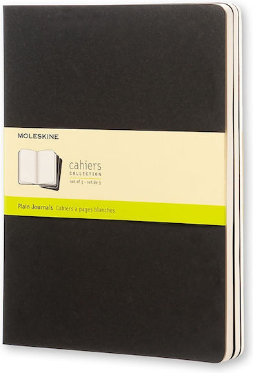 Moleskine Cahier Σετ 3 Σημειωματάρια Bullet 60 Φύλλων με Λευκές Σελίδες Μαύρα