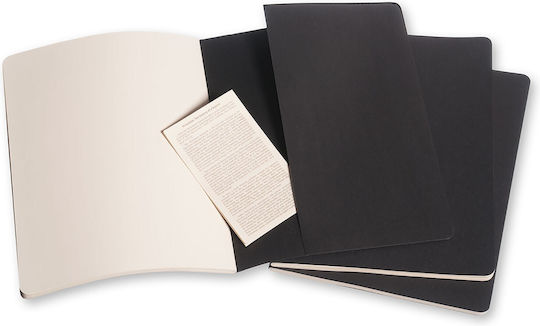 Moleskine Cahier Σετ 3 Σημειωματάρια Bullet 60 Φύλλων με Λευκές Σελίδες Μαύρα
