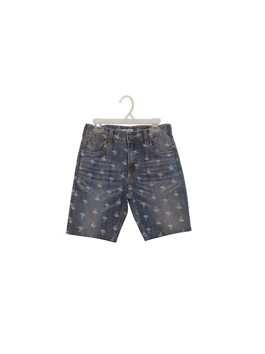 Hashtag Kinder Shorts/Bermudas Denim Denim Βερμούδα με Φοίνικες Blau