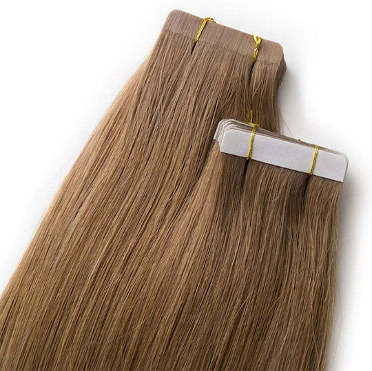Seamless1 Sticker Extension with Natural Hair Remy in Dark Chestnut Color 55cm Caramel Ultimate Range 20pcs