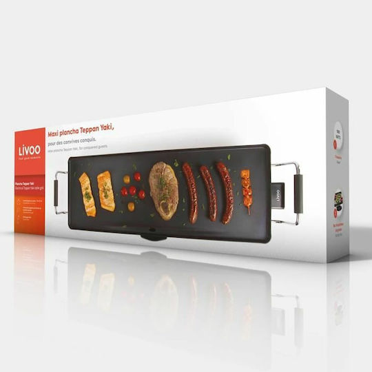 Livoo Teppanyaki Grilling Plate with Adjustable Thermostat 1800W 70x23cm.
