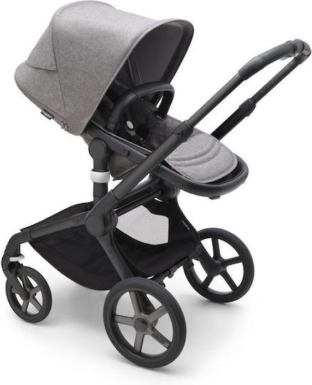 Bugaboo Fox 5 2 in 1 Adjustable 2 in 1 Baby Stroller Suitable for Newborn Black-Grey Melange/Grey Melange 9.9kg