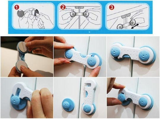 Viosarp Cabinet & Drawer Lock with Sticker made of Plastic in White Color 2pcs