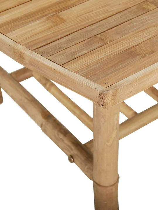 Garten- und Terrassentisch für Kleine Außenräume aus Bambus 90x55x37cm
