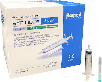 Romed σύριγγες 20ml 21G x 1.5 μη πυρετογόνες (1 τεμάχιο) SYR20ML-N