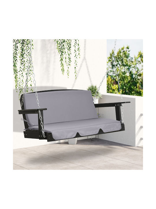 Outsunny Μαξιλάρι Καναπέ Κήπου με Πλάτη Γκρι 2τμχ 130x45εκ.