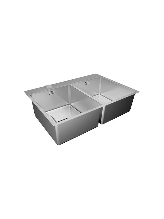 Teka ForLinea RS15 2B 740 Auto 115030011 Drop-In Sink Inox Satin W74xD50cm Silver