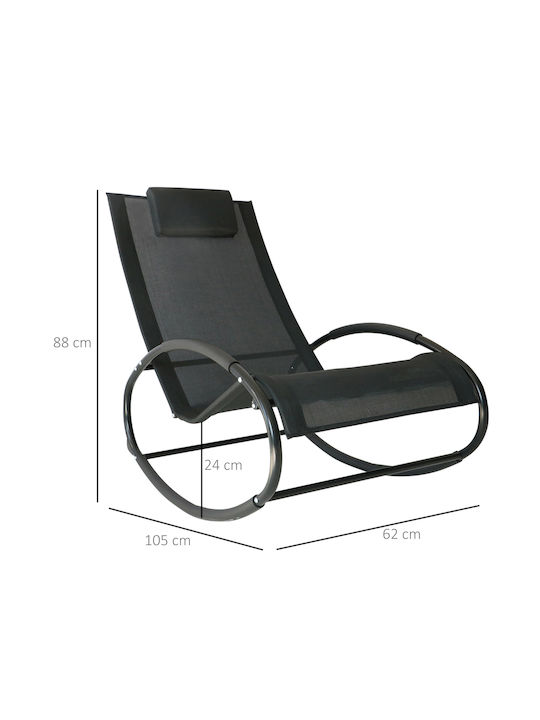 Ξαπλώστρα Αλουμινίου με Ύφασμα Textilene Γκρι 105x62x88εκ.