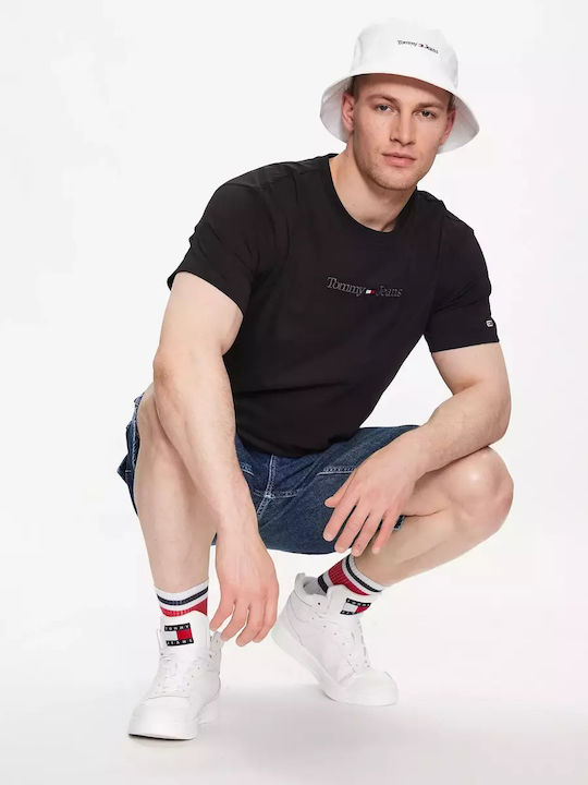 Tommy Hilfiger T-shirt Bărbătesc cu Mânecă Scurtă Negru