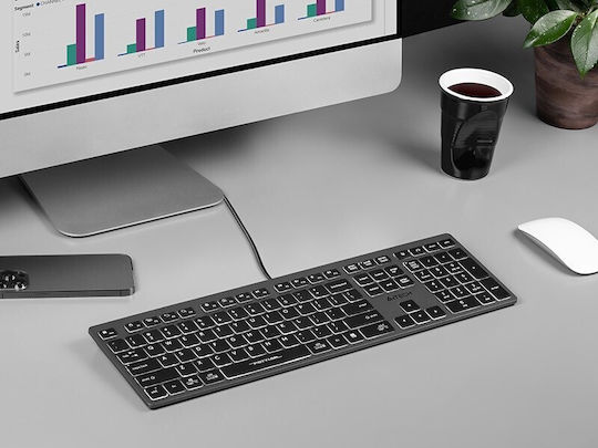 A4Tech Fstyler FX60H Πληκτρολόγιο Αγγλικό US Γκρι