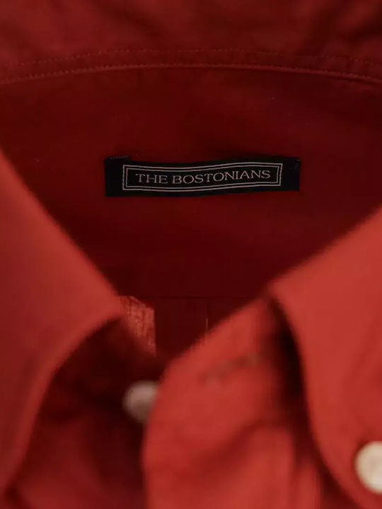 Long-sleeved Cotton Shirt Red