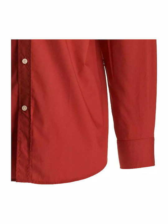 Long-sleeved Cotton Shirt Red