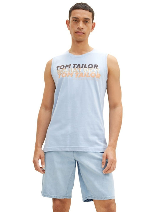 Tom Tailor Men's Short Sleeve Blouse Blue