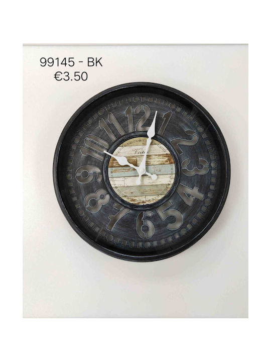 Αντικέ Ρολόι Τοίχου Πλαστικό Navy Μπλε Ø35cm