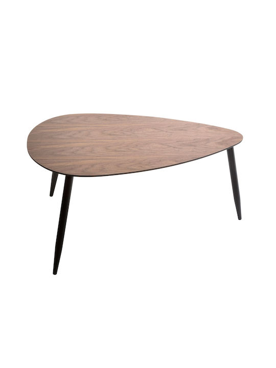 Oval Central Coffee Table A-S Mileo Wooden Brown 2 Pieces W98xL60xH48cm