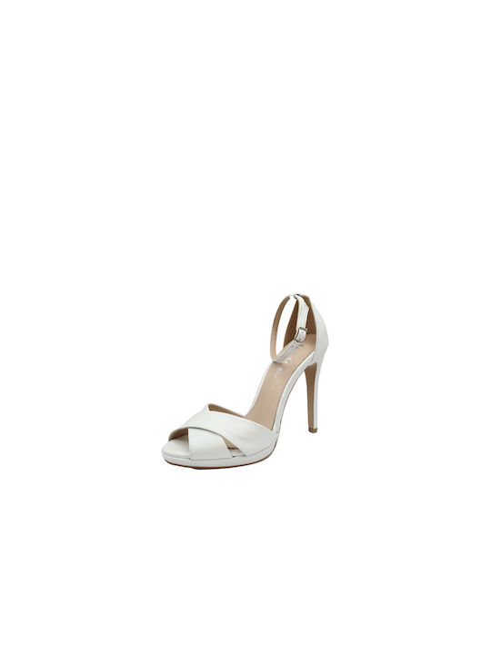 New Matic Women's Sandals with Ankle Strap White