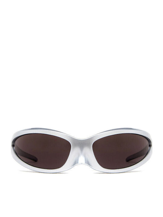 Balenciaga Herren Sonnenbrille mit Silber Kunststoff Gestell und Gray Linse