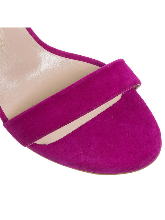Mourtzi Suede Women's Sandals 75/753G11 with Ankle Strap Fuchsia